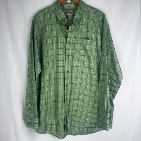 LL Bean Wrinkle Resistant Traditional Fit Long Sleeve Plaid Button Front Size LG - Picture 8 of 8